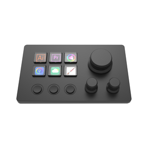 Soporte Multi-idioma LCD Macro Teclado 6-teclas 3 Perilla Teclado DIY Programable Macro Pad con Perilla Compatible Win Mac OS