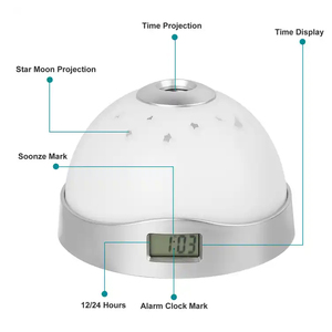 Elettronico personalizzato 8 coloratissimo <span class=keywords><strong>LED</strong></span> luce notturna <span class=keywords><strong>Timer</strong></span> di proiezione <span class=keywords><strong>LCD</strong></span> orologio digitale sveglia da tavolo orologi da tavolo