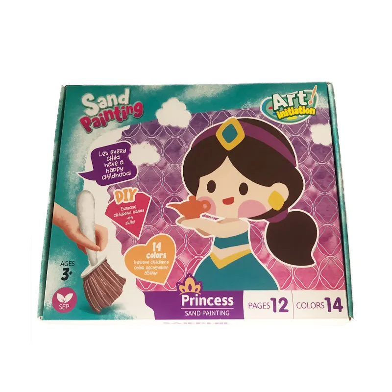QS recién llegados juguete de dibujo creativo niños 14 princesa mágica colorida 3D DIY hecho a mano arena arte pintura Kit juguetes para niños