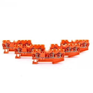 ST 4-TWIN 24-10awg 800V 41A橙色一输入二输出安装面板安装Din导轨弹簧端子块连接器