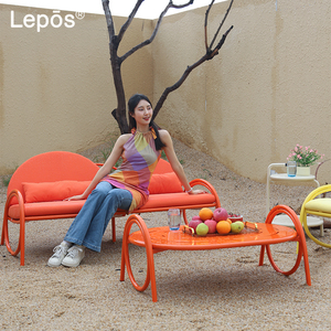 नए डिजाइन आधुनिक पैटियो लोवेसइट विला आंगन बालकनी गार्डन दो-सीटर सेट त्वरित सुखाने कपड़े एल्यूमीनियम आउटडोर सोफा - Product Image 6