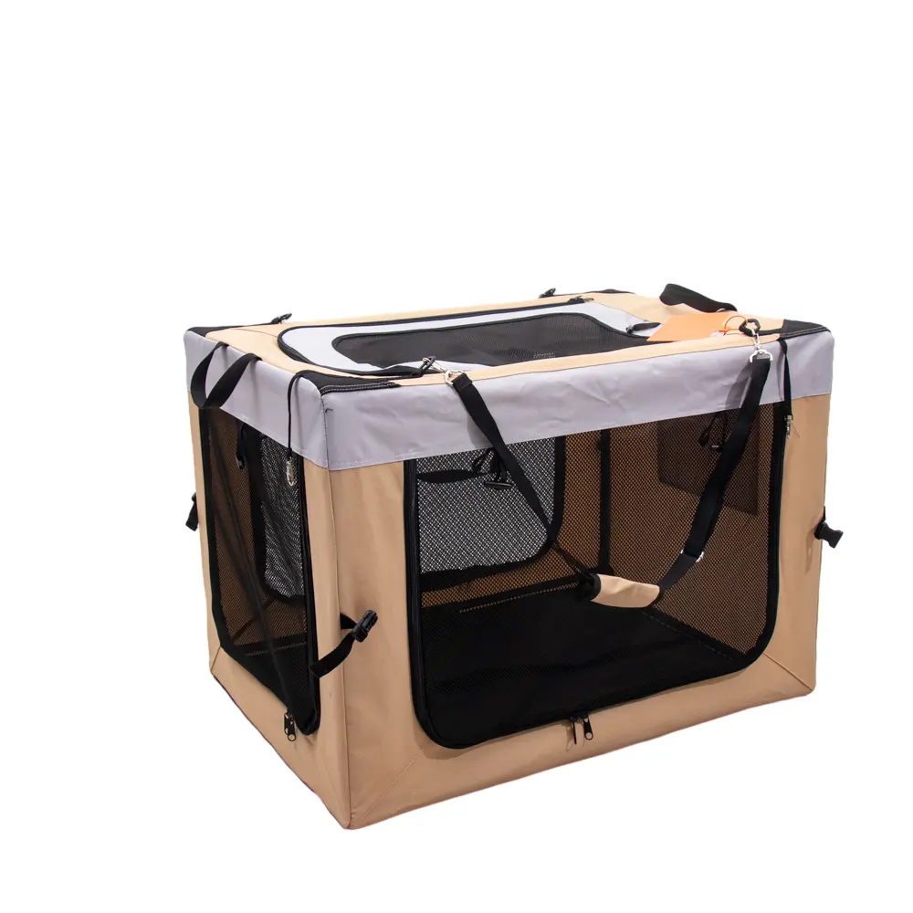 Personalizzazione struttura in metallo portatile morbida per cani da compagnia borsa pieghevole da viaggio Pet Pet Soft face Bag