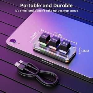 Programming Mini <strong>Keyboard</strong> RGB 3 Keys Macro Copy Paste Mini Button Gaming Drawing for Photoshop Gaming Hotswap Mini <strong>Keyboard</strong> - Product Image 4