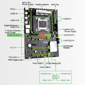 Scheda madre X79 Turbo LGA2011 ATX USB2.0 SATA3 PCI-E NVME M.2 SSD supporto memoria ECC REG e processore Xeon E5 2011 - Product Image 4