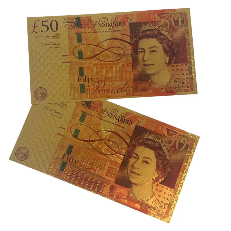 2024 la regina Elisabetta su misura prop money uk sterline gbp banconota d'oro