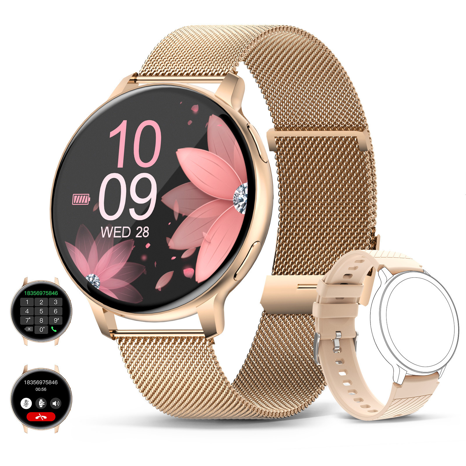 Gold steel +silicone