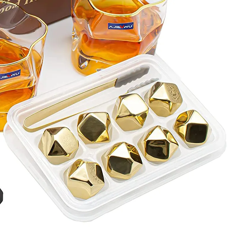 Stainless Steel Whiskey Stones Diamond Metal Ice Cube Whiskey Ice Cube For Cola Wine Drinks