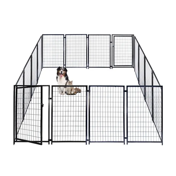 Commerciële Goedkope Gegalvaniseerde Gelaste Staaldraad Hond Kennel Grote Indoor Kennels Te Koop