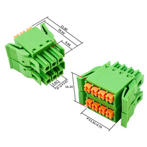 Thin <strong>Double</strong> Bank <strong>Spring</strong> Female <strong>Terminal</strong> <strong>Block</strong> with Winged Lock Buckle Pitch 3.81mm - Product Image 2