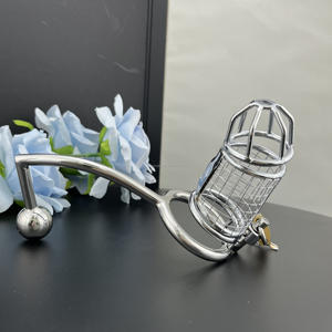 Dk bán chạy nhất kim loại nam chastity thiết bị với móc hậu môn chastity khóa quan hệ tình dục Cock Ring khóa quan hệ tình dục tình yêu lồng sản phẩm cho nam - Product Image 2