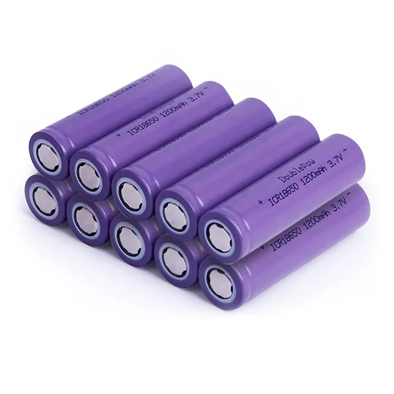 Düz üst şarj edilebilir lityum iyon 4.44wh 1200mAh 18650 3.7v el feneri pil