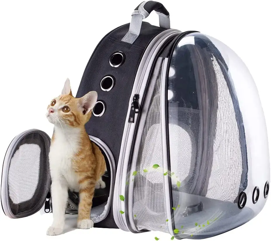 Лидер продаж, недорогой рюкзак для переноски домашних животных, прозрачная пластиковая дорожная сумка для кошек с 4 аксессуарами для маленьких животных
