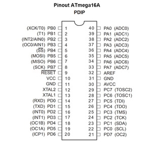 ATMEGA16A-PU 8-Bit-Mikrocontroller-IC-MCU-Chips mit system programmier barem 16-K-Byte-Flash 40-PDIP - Product Image 6