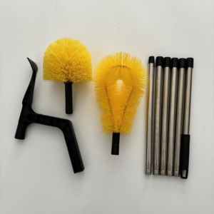 Qingle 3 in 1 cobweb silgi oluk temizleme scoop yaprak uzatılabilir uzun sap ile Shove eave fırça tavan vantilatörü fırça bırakın - Product Image 3