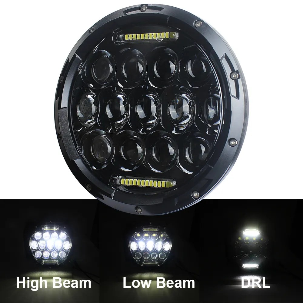 Faro LED de haz Alto y Bajo, Compatible con Jeep Wrangler JK TJ CJ, proyector redondo de 7"