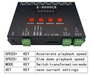 K-8000CK LED Pixel <strong>SD</strong> <strong>Card</strong> <strong>Controller</strong> (T-8000'upgraded Version) ;off-line;8192 Pixels Controlled;SPI signal Output - Product Image 6
