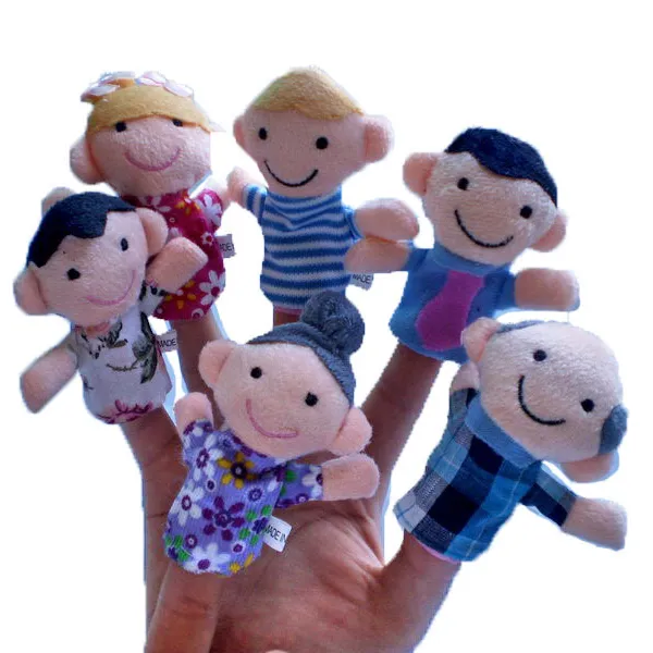 Peluche per bambole con dita di famiglia giocattolo lenitivo per bambini in 6 pezzi creativo all'ingrosso