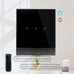 Tuya Vita Intelligente App di Controllo Remoto Casa timer Automazione Controllata EU UK spina Smart Touch WiFi Interruttore della Parete Della Luce nero colore - Product Image 4