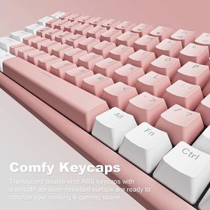 Wireless BT5.0 Hybrid Mechanical Multi-color Backlit <strong>Keyboard</strong>, USB 2.4G Cordless Compact Cute 80% <strong>Computer</strong> <strong>Keyboard</strong> 84keys - Product Image 4