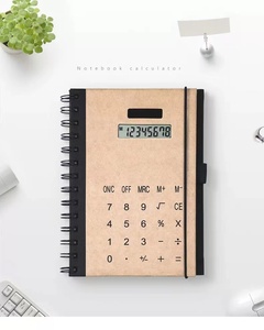Kraft Spiral Elastic Band Notizbuch mit Solarenergie rechner und Stifts ublimation Haft notizen Heft für Büro - Product Image 2