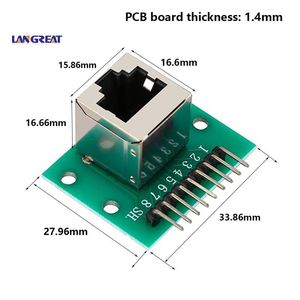 Cat5e PCB RJ45 8P8C ซ็อกเก็ต, RJ45 Cat6 ซ็อกเก็ต, Cat6A ซ็อกเก็ตป้องกัน - Product Image 3