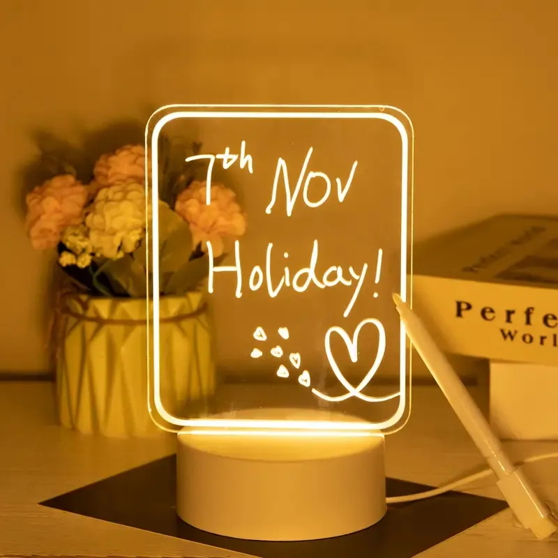 Lampe photo personnalisée 3d visuel led tableau d'écriture acrylique clair veilleuse couleurs pour chambre hôtel boutique