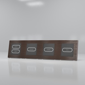 Interruttore luce a pulsante rettangolare a parete moderna con presa USB - Product Image 6