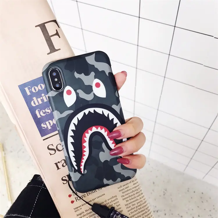 Оптовая продажа, дешевый камуфляжный чехол для телефона с головой акулы для iPhone 11 12 13 Pro Max X 6 6s 7 8 Plus XS XR 12mini Se 2020, чехлы для телефонов