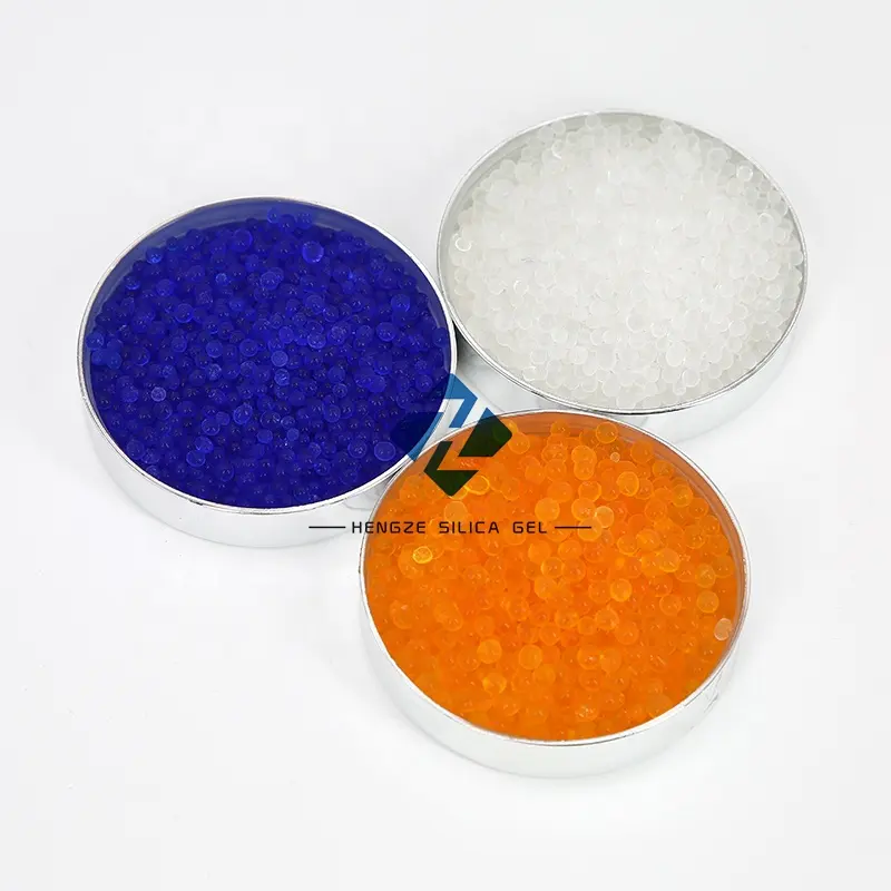 อุตสาหกรรมซิลิกาเจลสีฟ้าถึงสีชมพูแสดงสารดูดความชื้น2-4มม. สำหรับประเภทการอบแห้งสีขาวสีส้มสีฟ้าซิลิกาเจล