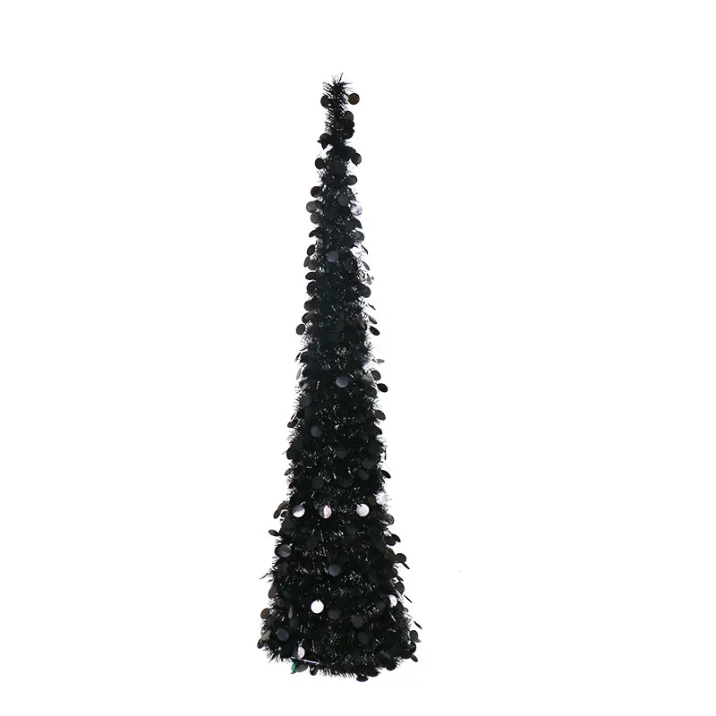 折りたたみ式ポップアップクリスマスツリーブラック5FTティンセルポップアップクリスマスツリー発売中