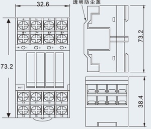 QMY422入力/出力4チャンネル24V制御出力250V5A端子リレーモジュール (ソケットおよびLED付き) APN3124 - Product Image 4