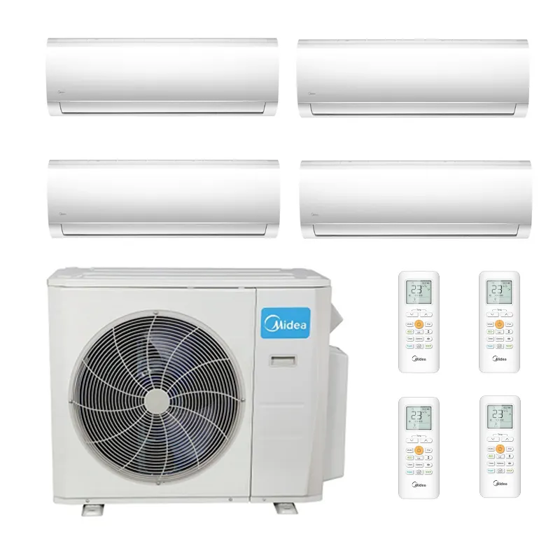 ميديا متعددة انقسام مكيف الهواء 2,3 ، 4,5 منطقة ductless DC العاكس 2 * 9000btu 3x9000Btu ، 4x9000Btu ، 5 * 9000btu الحرارة مضخة A + + R32