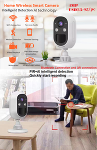 Superventas Mini cámara de batería Smart Life de 4MP HD Wifi inalámbrico CCTV con sensor CMOS y opciones de almacenamiento de datos de tarjeta de memoria - Product Image 2