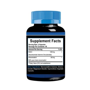 OEM/ODM Marque privée Nad + Capsules de resvératrol Compléments alimentaires Capsules Nad + pour le soutien anti-âge - Product Image 2