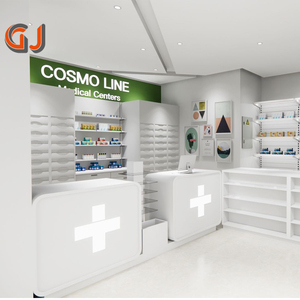Modern <strong>Pharmacy</strong> Shelves Display Shop Interior Design <strong>Pharmacy</strong> Products with Drawer Cabinet for Medicine - Product Image 4