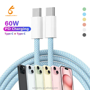 新设计60w快速充电尼龙编织Usb C至Usb C电缆1m 2m 3m C型充电器电缆 - Product Image 5