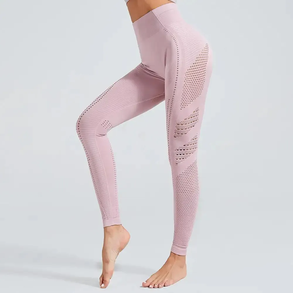 Leggings de buena calidad Gym Fitness Spandex Leggings Pantalones de cintura alta Mujer Yoga Leggings para deportes