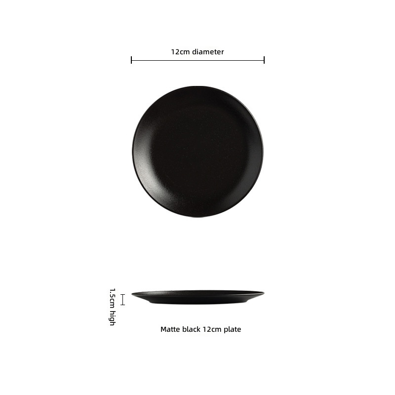 Plato pequeño negro mate de 12 cm
