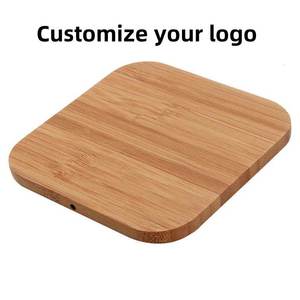 Doğal kare bambu ahşap kablosuz şarj pedi hızlı şarj kullanışlı ofis masası Add-on muhteşem bambu şarj masası - Product Image 2