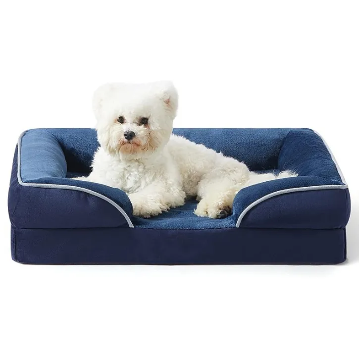 Pet produit des lits pour animaux de compagnie pliables chauds en mousse à mémoire de forme canapé pour animaux de compagnie protecteur de lit étanche pour chien