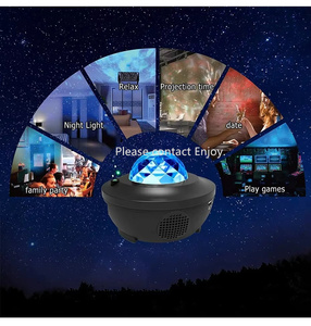 Mini yıldız projektör Galaxy projektör gece lambası yatak odası gökyüzü için müzik hoparlörü ve uzaktan kumanda ile LED bulutsusu bulut - Product Image 5