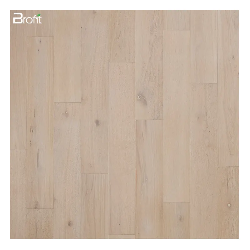Pavimento in legno composito di rovere europeo solido multistrato di colore del legno grezzo