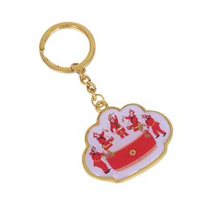 闪亮金属珐琅钥匙扣金色钥匙扣戒指定制钥匙珐琅钥匙扣 - Product Image 3