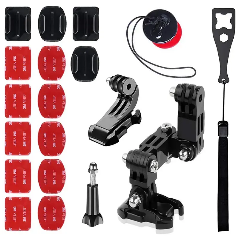 Kit supporto per montaggio su mento per casco moto accessorio per fotocamera con cuscinetti adesivi 3m basi di montaggio per GoPro Hero 11 10