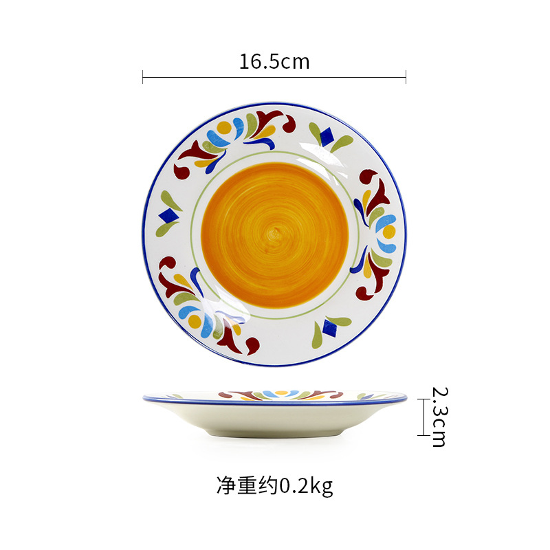 Plat orange de 6 pouces (j-391)