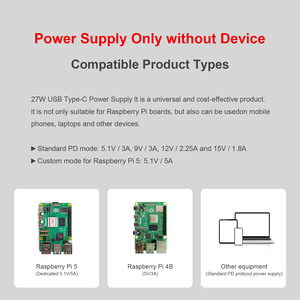BOXPUTRP5電源RaspberryPi 5 27W USB-C電源5.1V5A PD充電に対応EU US UK AUプラグRaspberryPi 5 - Product Image 4