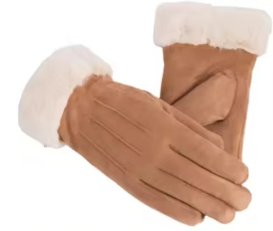 Женские зимние перчатки с меховым сенсорным экраном