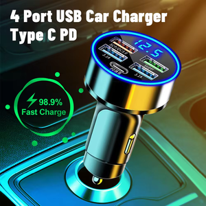 ที่ชาร์จไฟในรถ5พอร์ต150W GAN LED จอแสดงผลดิจิตอล PD Type-C QC3.0อะแดปเตอร์ชาร์จโทรศัพท์เร็ว10W กำลังขับที่ป้องกัน OTP OVP - Product Image 5