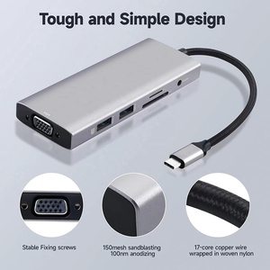 新款9合1 USB C集线器，带音频PD Vag USB 3.0多功能坞站适配器，适用于MacBook Pro - Product Image 6