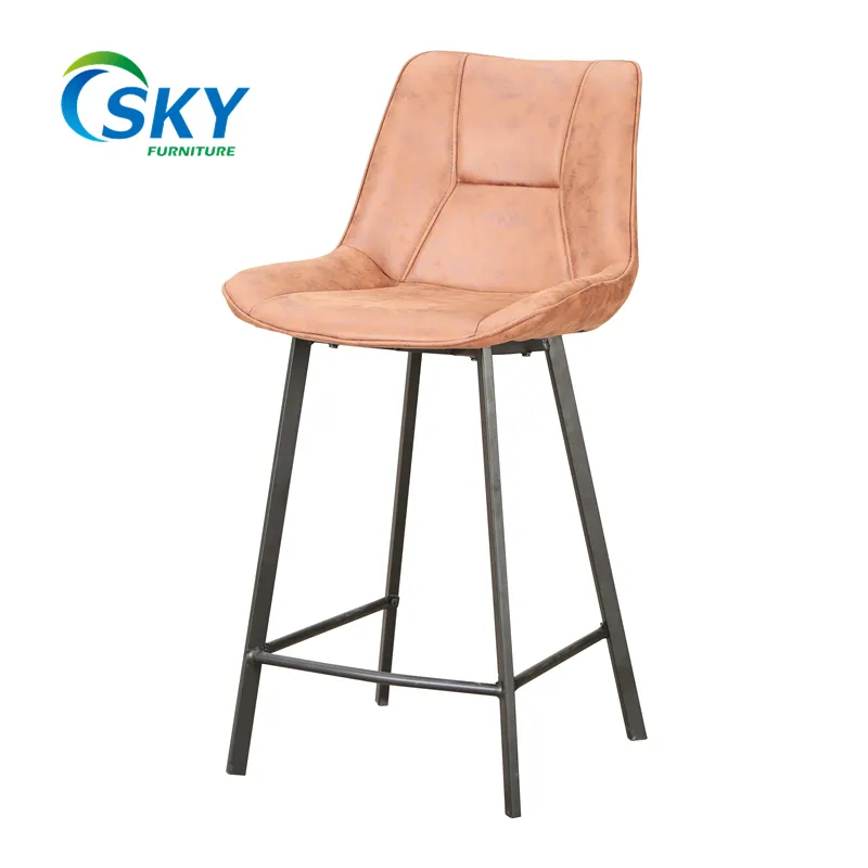 SKY bequeme Bar stuhl möbel Luxus Holz Pu Bar Stuhl mit schwarzer Pulver beschichtung und optionaler Farbe